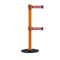 Montour Line Retractable Dbl Belt 2.5" Orange Post , Low Base, 11' R.Cau..Belt MSX630D-OR-CAURW-110